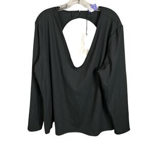 Future Collective Open Back Black V-Neck Shirt Size 2X